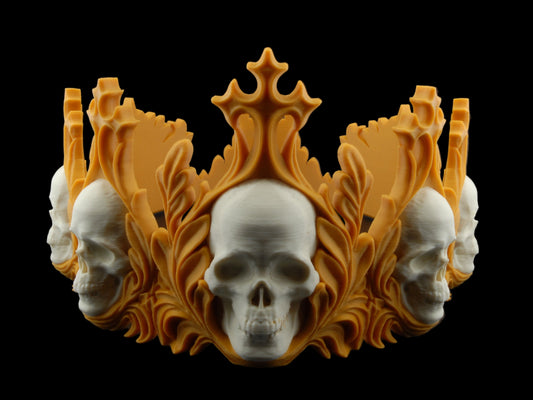 Crown of the Damned – Gothic Skull Crown | 3D Printed Halloween Costume Prop | Horror Cosplay Crown in Small, Medium, Large Sizes