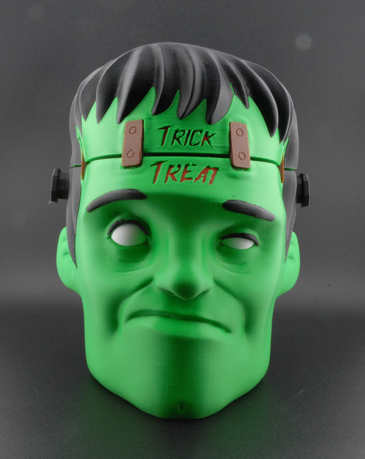 Frankenstein Trick-or-Treat Candy Bucket – 3D Printed Halloween Candy Holder | Monster Head Candy Container with Hinged Lid