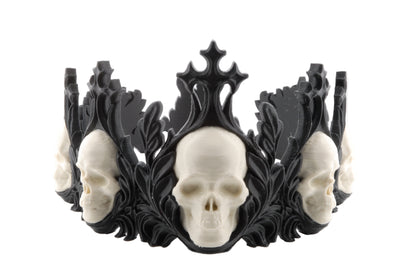 Crown of the Damned – Gothic Skull Crown | 3D Printed Halloween Costume Prop | Horror Cosplay Crown in Small, Medium, Large Sizes