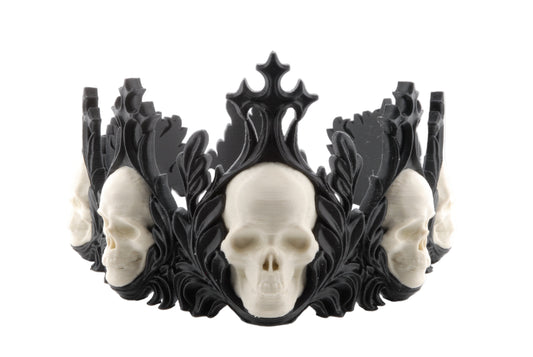 Crown of the Damned – Gothic Skull Crown | 3D Printed Halloween Costume Prop | Horror Cosplay Crown in Small, Medium, Large Sizes