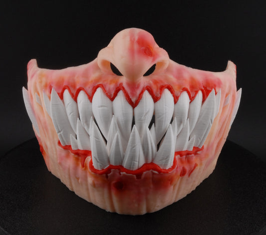 Savage Smile Mask – Creepy Teeth Horror Halloween Mask | 3D Printed Scary Costume Prop | Terrifying Monster Mask (3 Sizes)