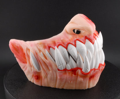 Savage Smile Mask – Creepy Teeth Horror Halloween Mask | 3D Printed Scary Costume Prop | Terrifying Monster Mask (3 Sizes)