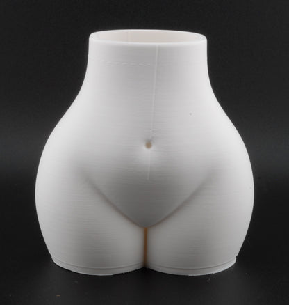 Curvy Female Body Planter – 3D Printed Erotic Plant Pot | Nude Woman Planter (6") in Black or White