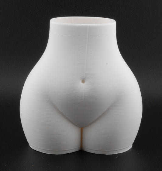 Curvy Female Body Planter – 3D Printed Erotic Plant Pot | Nude Woman Planter (6") in Black or White