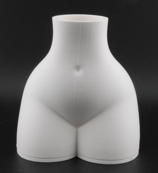 Curvy Woman Body Planter – 3D Printed Nude Female Planter | Erotic Adult Plant Pot (6") in Black or White