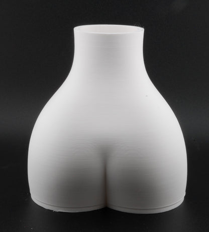 Curvy Woman Body Planter – 3D Printed Nude Female Planter | Erotic Adult Plant Pot (6") in Black or White