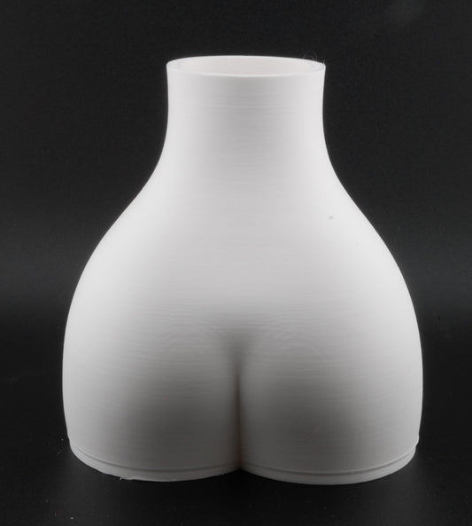 Curvy Woman Body Planter – 3D Printed Nude Female Planter | Erotic Adult Plant Pot (6") in Black or White