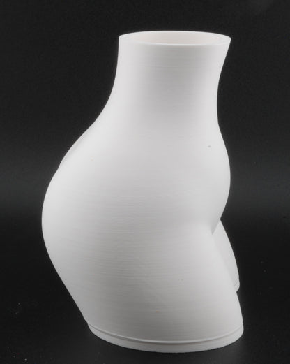 Curvy Woman Body Planter – 3D Printed Nude Female Planter | Erotic Adult Plant Pot (6") in Black or White