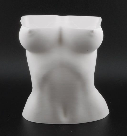 Female Bust Body Planter – 3D Printed Nude Woman Plant Pot | Erotic Torso Decor in Black or White