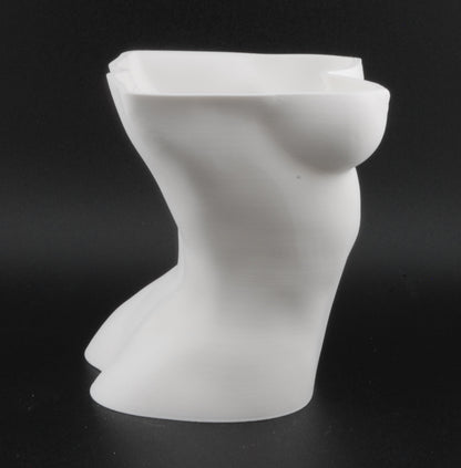 Female Bust Body Planter – 3D Printed Nude Woman Plant Pot | Erotic Torso Decor in Black or White