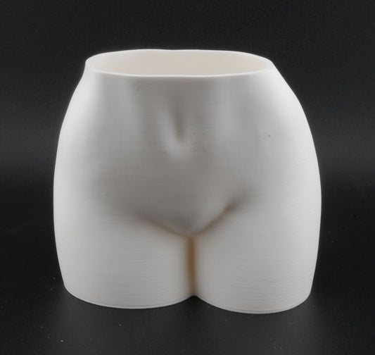Female Hips Body Planter – 3D Printed Erotic Plant Pot | Nude Woman Waist Planter in Black or White