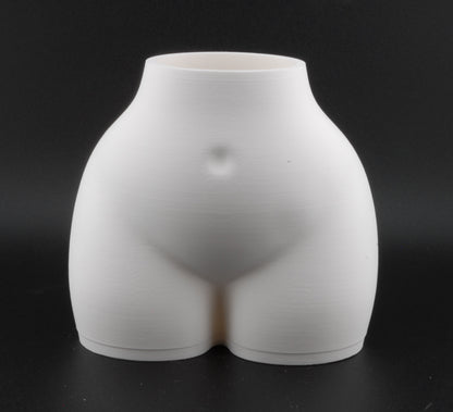Curvy Female Body Planter – 3D Printed Nude Woman Vase | Erotic Novelty Plant Pot (6") in Black or White
