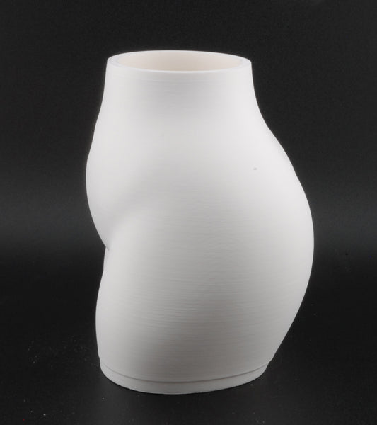 Curvy Female Body Planter – 3D Printed Nude Woman Vase | Erotic Novelty Plant Pot (6") in Black or White