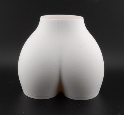 Curvy Female Body Planter – 3D Printed Nude Woman Vase | Erotic Novelty Plant Pot (6") in Black or White