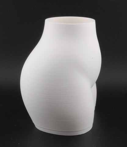Curvy Female Body Planter – 3D Printed Nude Woman Vase | Erotic Novelty Plant Pot (6") in Black or White