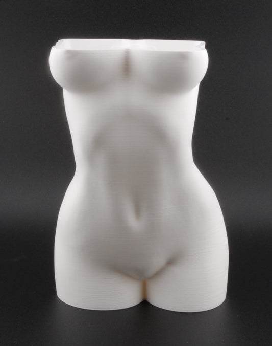 Female Torso Body Planter – 3D Printed Nude Woman Plant Pot | Erotic Modern Decor in Black or White
