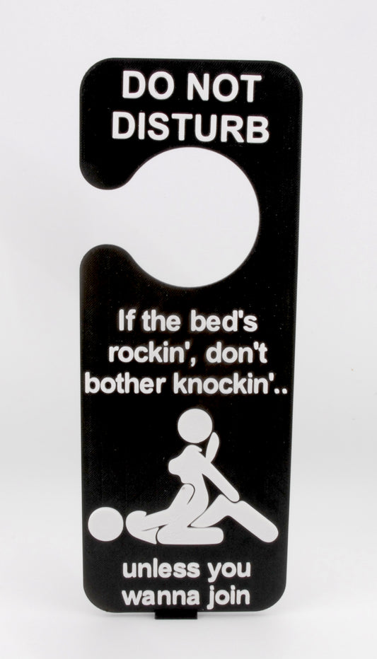 Do Not Disturb Door Hanger – Naughty “If the Bed’s Rockin’” Funny Adult Sign | Gag Gift for Couples
