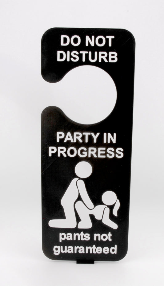 Do Not Disturb: Party in Progress – Funny Adult Door Hanger | Risqué Bedroom Novelty Sign