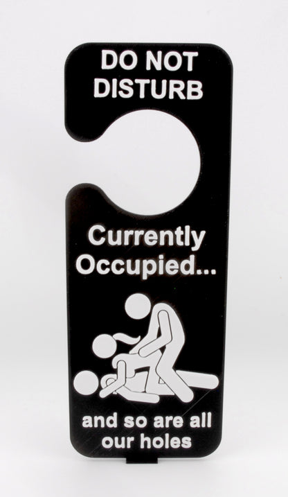 Do Not Disturb Door Hanger – Currently Occupied Funny Adult Sign
