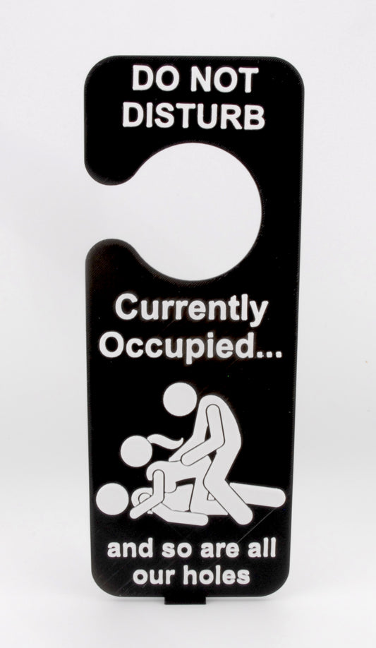 Do Not Disturb Door Hanger – Currently Occupied Funny Adult Sign