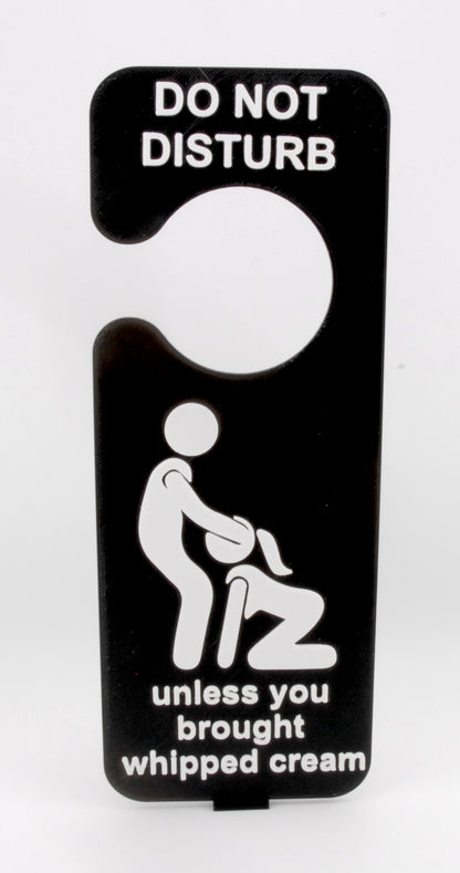 Funny Adult Door Hanger – “Do Not Disturb Unless You Brought Whipped Cream” | Naughty Bedroom Humor Sign