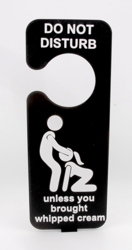 Funny Adult Door Hanger – “Do Not Disturb Unless You Brought Whipped Cream” | Naughty Bedroom Humor Sign