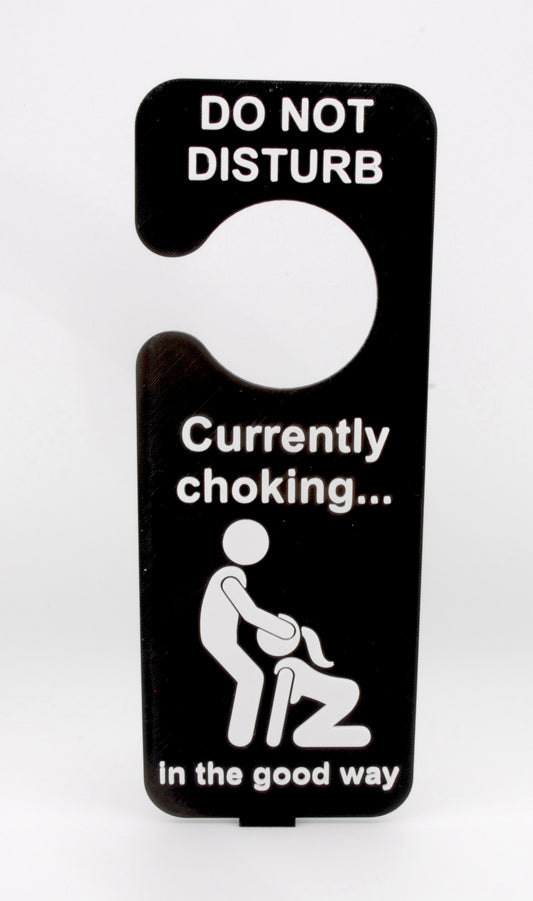 Do Not Disturb Door Hanger – Naughty “Currently Choking” Funny Adult Sign | Risqué Gag Gift
