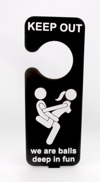 Keep Out Naughty Door Hanger – Funny Adult Humor Sign | Gag Gift for Couples & Parties