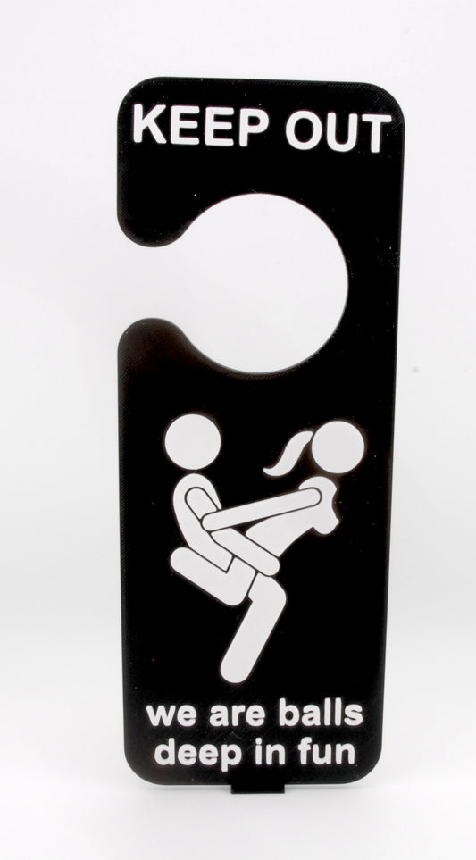 Keep Out Naughty Door Hanger – Funny Adult Humor Sign | Gag Gift for Couples & Parties
