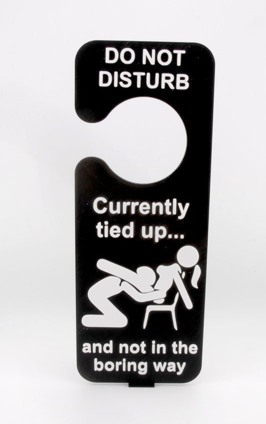 Do Not Disturb Door Hanger – “Currently Tied Up” Naughty Sign | Funny Adult Bedroom Décor
