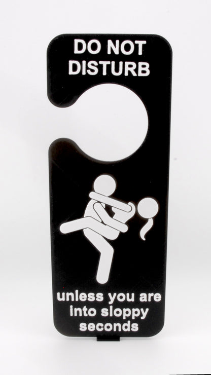 Do Not Disturb Sloppy Seconds Door Hanger – Naughty Adult Humor Sign | Funny Bedroom Décor