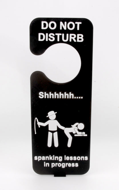 Do Not Disturb Spanking Lessons Door Hanger – Naughty BDSM Humor Sign | Kinky Gag Gift