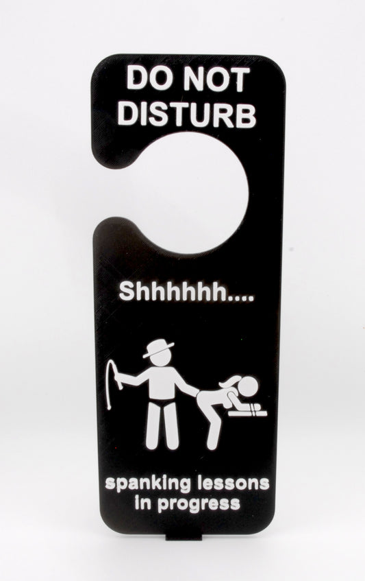Do Not Disturb Spanking Lessons Door Hanger – Naughty BDSM Humor Sign | Kinky Gag Gift