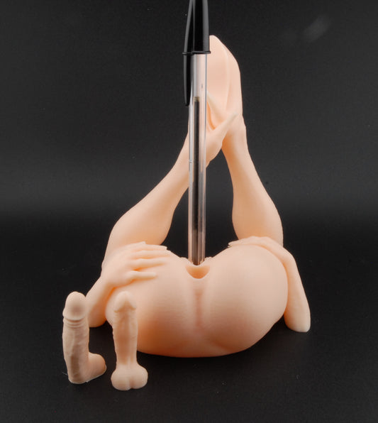 Naughty in Heels Pen Holder – Double Penetration Edition | Erotic Desk Décor | Sexy Gag Gift | Adult Novelty Pen Stand | 3D Printed Humor