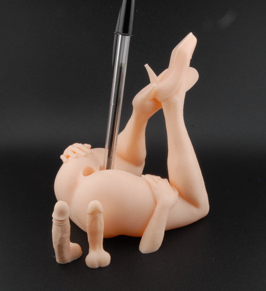 Naughty in Heels Pen Holder – Double Penetration Edition | Erotic Desk Décor | Sexy Gag Gift | Adult Novelty Pen Stand | 3D Printed Humor