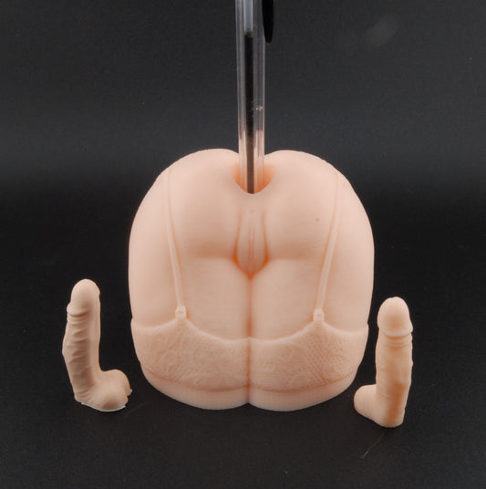 Lust Lace Pen Holder – Erotic Desk Décor | Adult Humor Gift | Naughty Lingerie Pen Stand | Sexy Office Novelty | 3D Printed Gag Gift