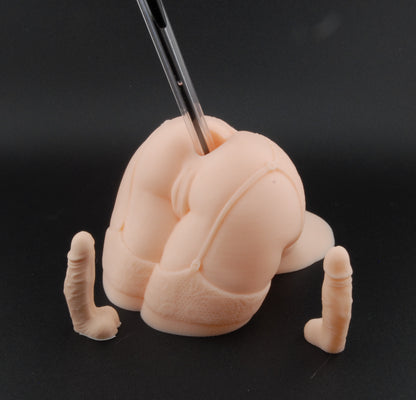 Lust Lace Pen Holder – Erotic Desk Décor | Adult Humor Gift | Naughty Lingerie Pen Stand | Sexy Office Novelty | 3D Printed Gag Gift