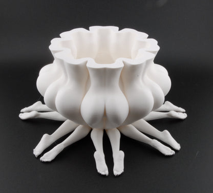 Booty Bloom Planter – Erotic Butt Flower Pot | Funny Adult Décor | 3D Printed Naughty Planter in Black or White