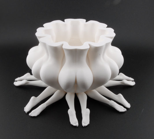 Booty Bloom Planter – Erotic Butt Flower Pot | Funny Adult Décor | 3D Printed Naughty Planter in Black or White