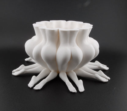 Booty Bloom Planter – Erotic Butt Flower Pot | Funny Adult Décor | 3D Printed Naughty Planter in Black or White