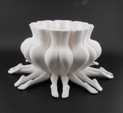 Booty Bloom Planter – Erotic Butt Flower Pot | Funny Adult Décor | 3D Printed Naughty Planter in Black or White
