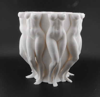 Goddess Form Planter – Nude Body Vase | Erotic Female Figure Planter | 3D Printed Adult Home Décor in Black or White