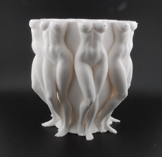 Goddess Form Planter – Nude Body Vase | Erotic Female Figure Planter | 3D Printed Adult Home Décor in Black or White