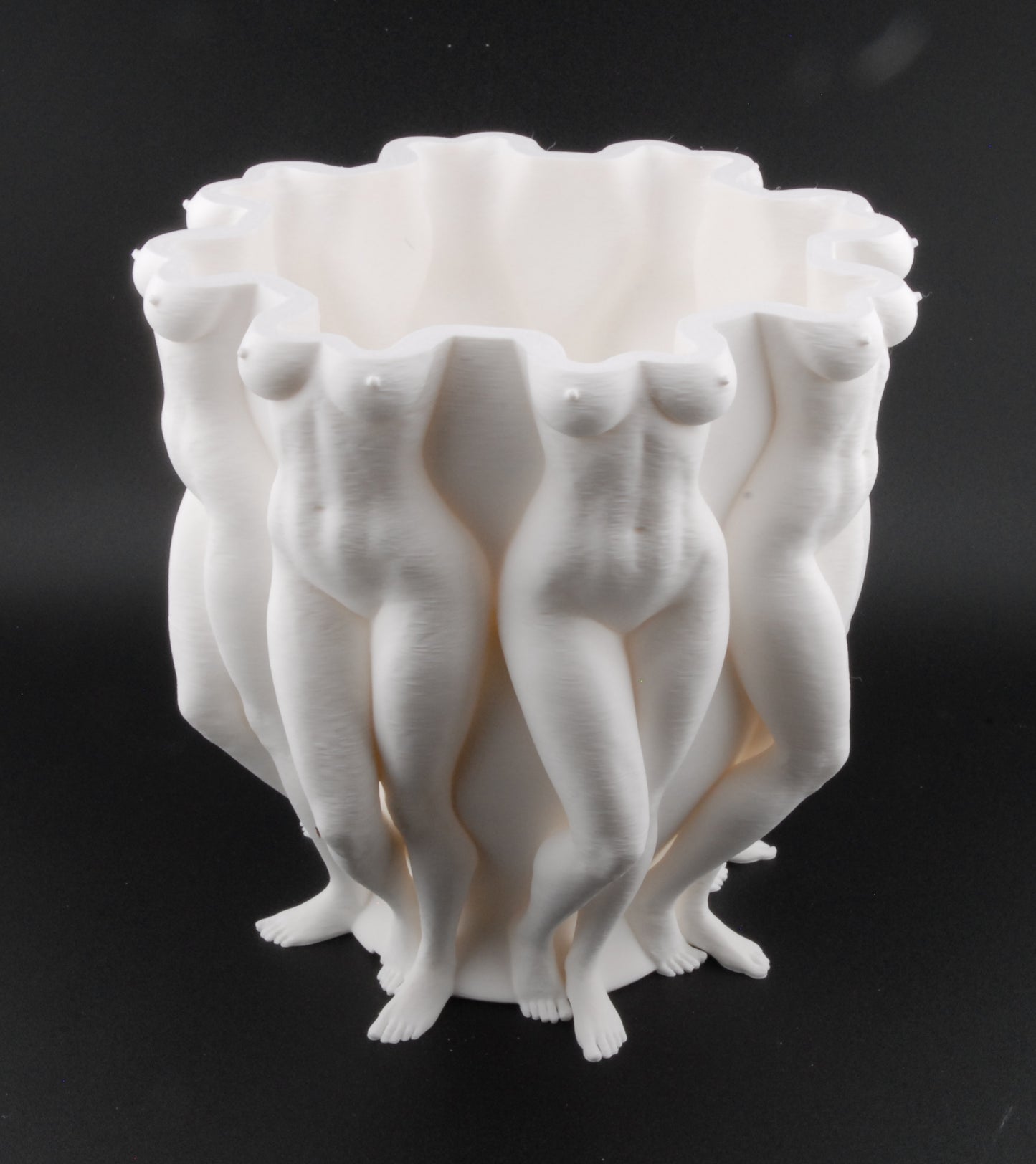 Goddess Form Planter – Nude Body Vase | Erotic Female Figure Planter | 3D Printed Adult Home Décor in Black or White