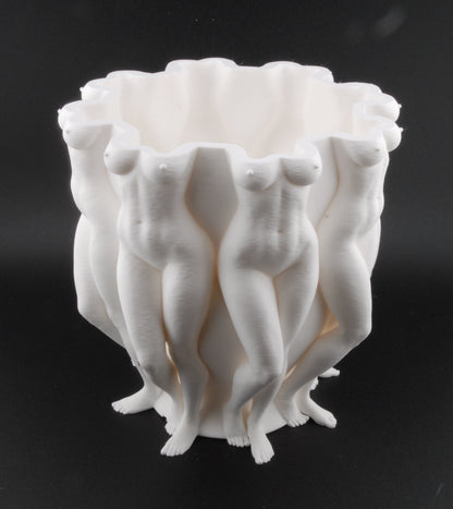 Goddess Form Planter – Nude Body Vase | Erotic Female Figure Planter | 3D Printed Adult Home Décor in Black or White
