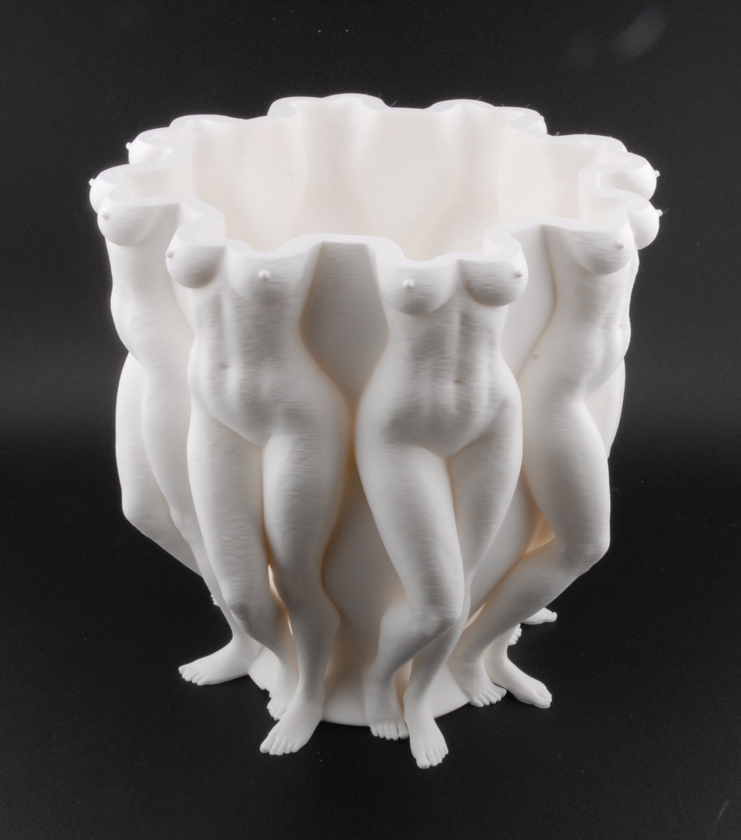 Goddess Form Planter – Nude Body Vase | Erotic Female Figure Planter | 3D Printed Adult Home Décor in Black or White