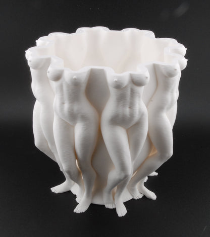 Goddess Form Planter – Nude Body Vase | Erotic Female Figure Planter | 3D Printed Adult Home Décor in Black or White