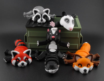 Ruby the Red Panda – 3D Printed Articulated Trash Animal | Cute Red Panda Figure | Fusion Layer 3D Woodland Collection (2 Sizes + Base Options)