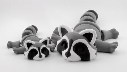 Rascal the Raccoon – 3D Printed Articulated Trash Animal | Cute Raccoon Figure | Fusion Layer 3D Woodland Collection (2 Sizes + Base Options)