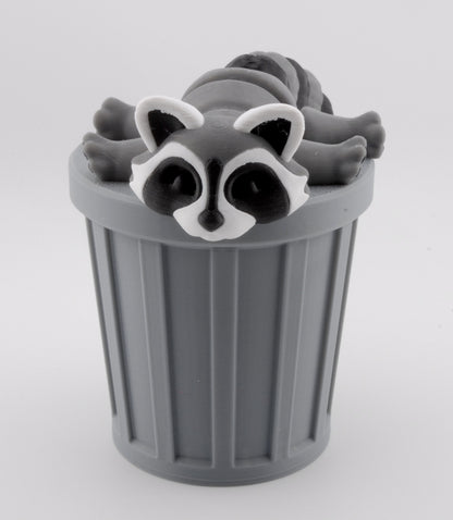 Rascal the Raccoon – 3D Printed Articulated Trash Animal | Cute Raccoon Figure | Fusion Layer 3D Woodland Collection (2 Sizes + Base Options)